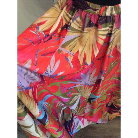 Rachel Zoe Maxi Skirt Full floral Tropical Vaca Cruise Summer Large L Bright - Picture 2 of 4